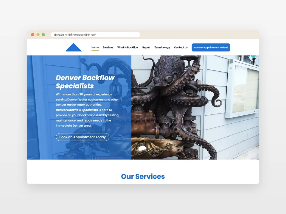Denver Backflow Specialists website