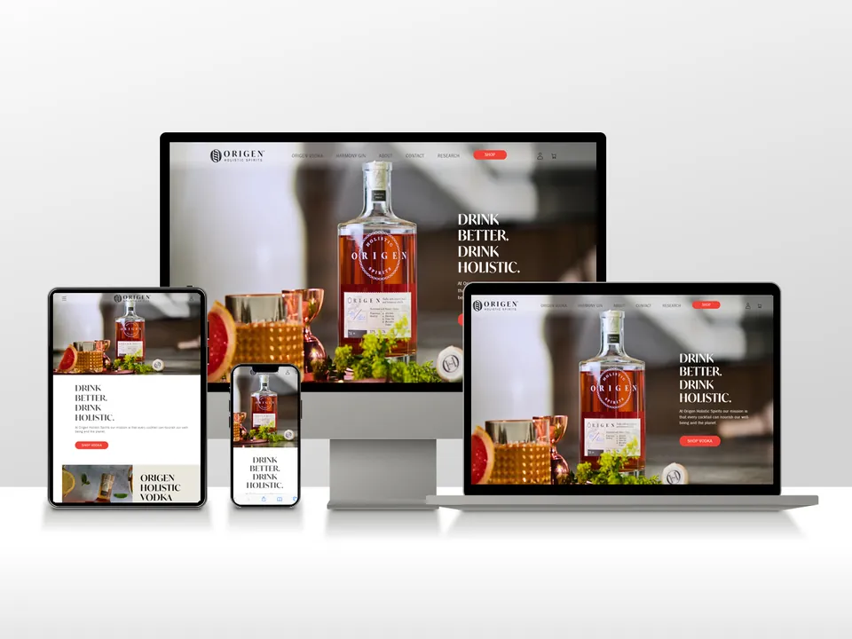 Origen Holistic Spirits website