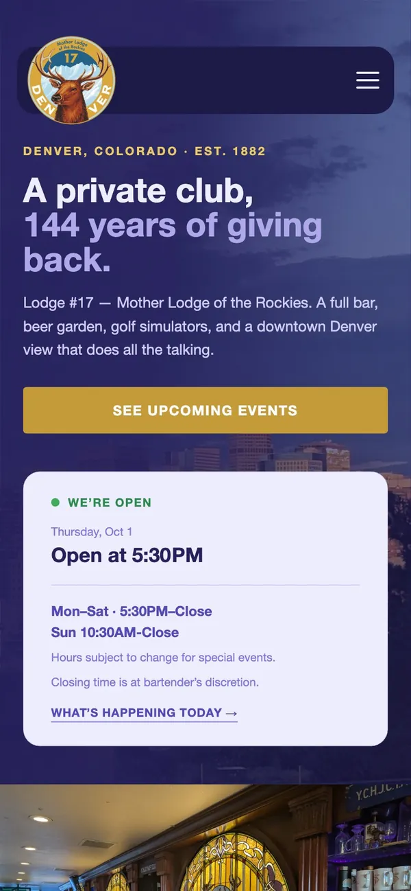 Denver Elks Lodge #17 (mobile) website