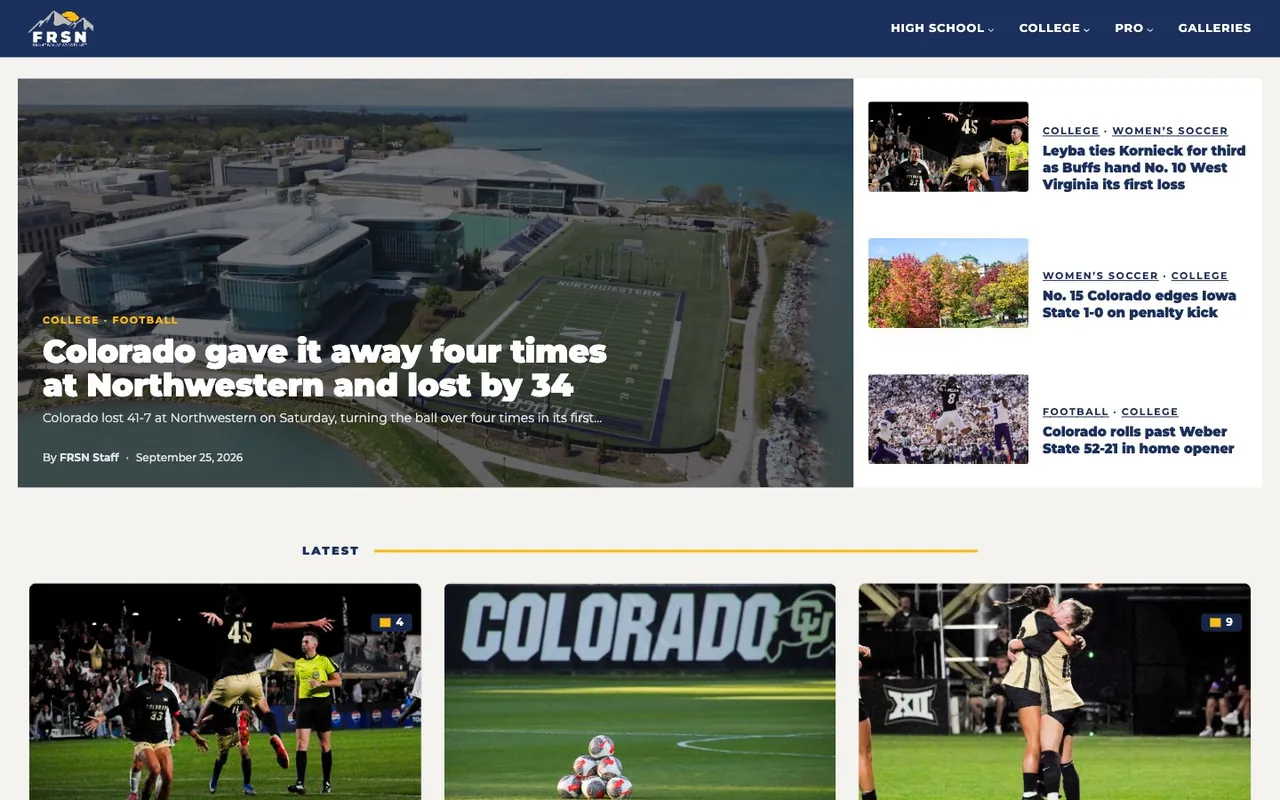 Front Range Sports Net website