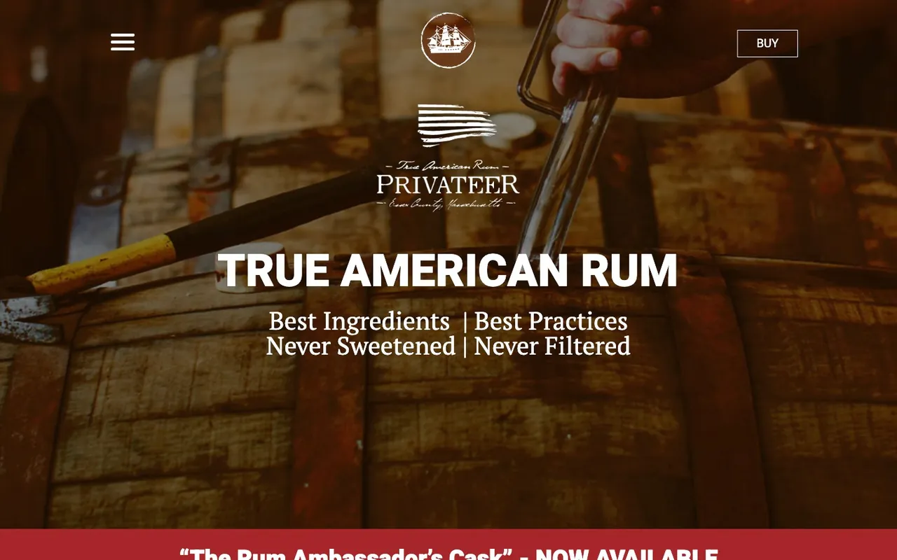 Privateer Rum website