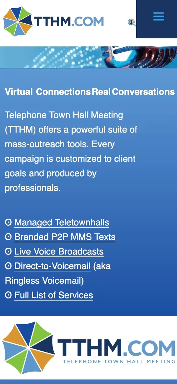 TTHM (mobile) website